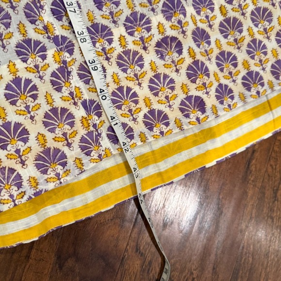 Ros Garden Sleeveless Floral Midi Dress Purple Yellow Stripe Sml Boho Feminine - Picture 12 of 12